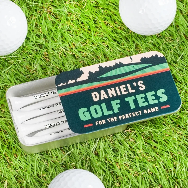 Personalized golf tee holder tin